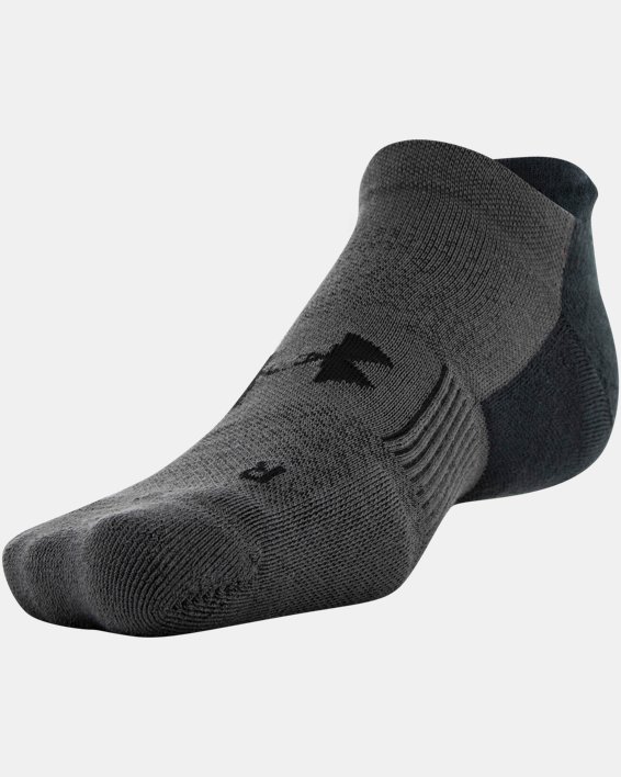 Unisex UA ArmourDry™ Run No Show Tab Socks, Black, pdpMainDesktop image number 2